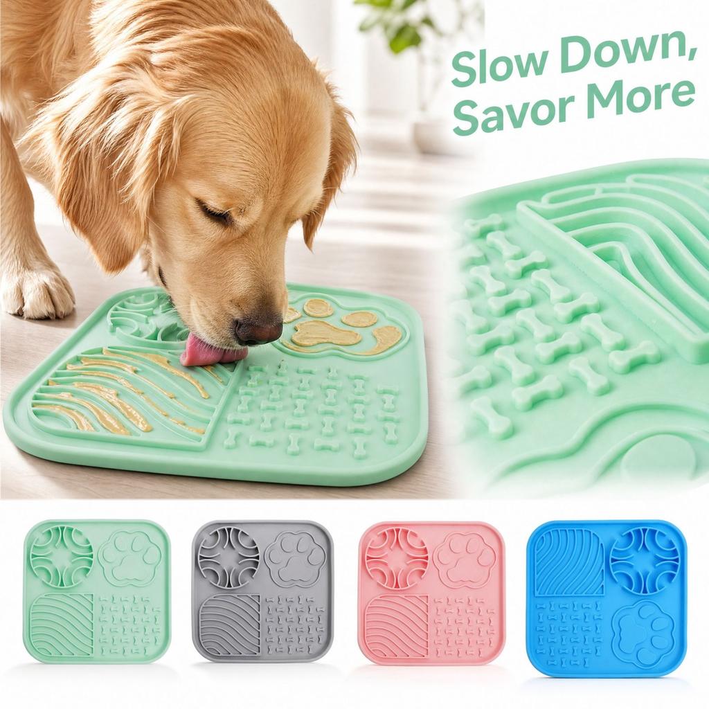 Creative Square Pet Licking for Cats and Dogs, Interactive Lick Pad for Treats and Food