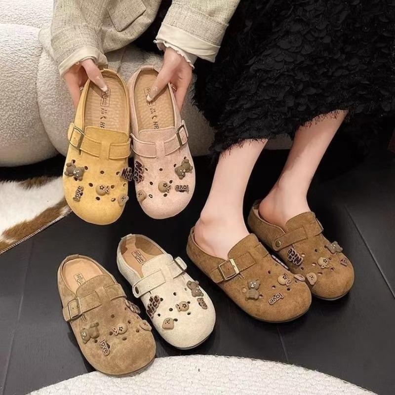 Zapatos Retro de Suela Gruesa de Dibujos Animados Lindos Ropa de Exterior Primavera y Verano Nuevas Zapatillas Casuales con Agujeros para Pedales