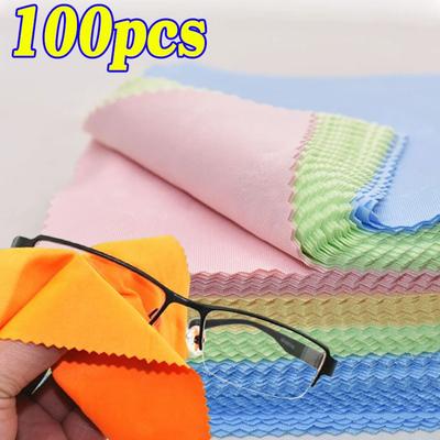 10/100pcs Eyewear Specifc Cleaning Cloth 10/100pcs Square Microfiber Soft for Lenses Glasses Sunglasses