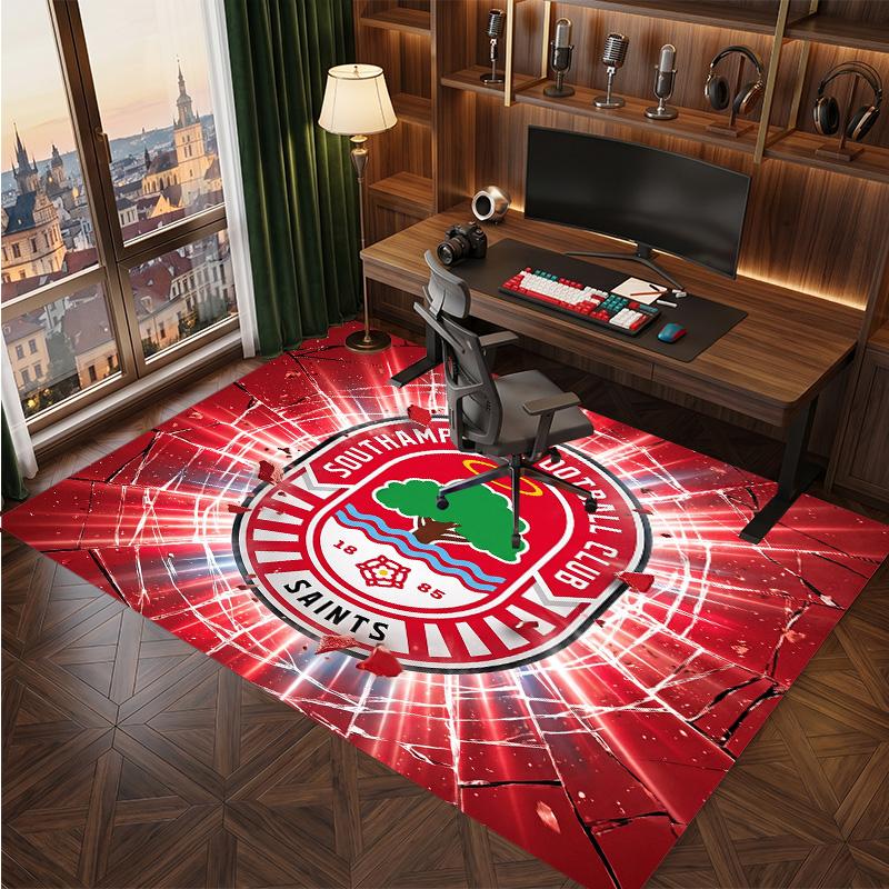 Tappeto in Velluto di Cristallo con Stampa del Southampton Football Club, Comodo Assorbente d'Acqua Antiscivolo per Pavimenti Interni