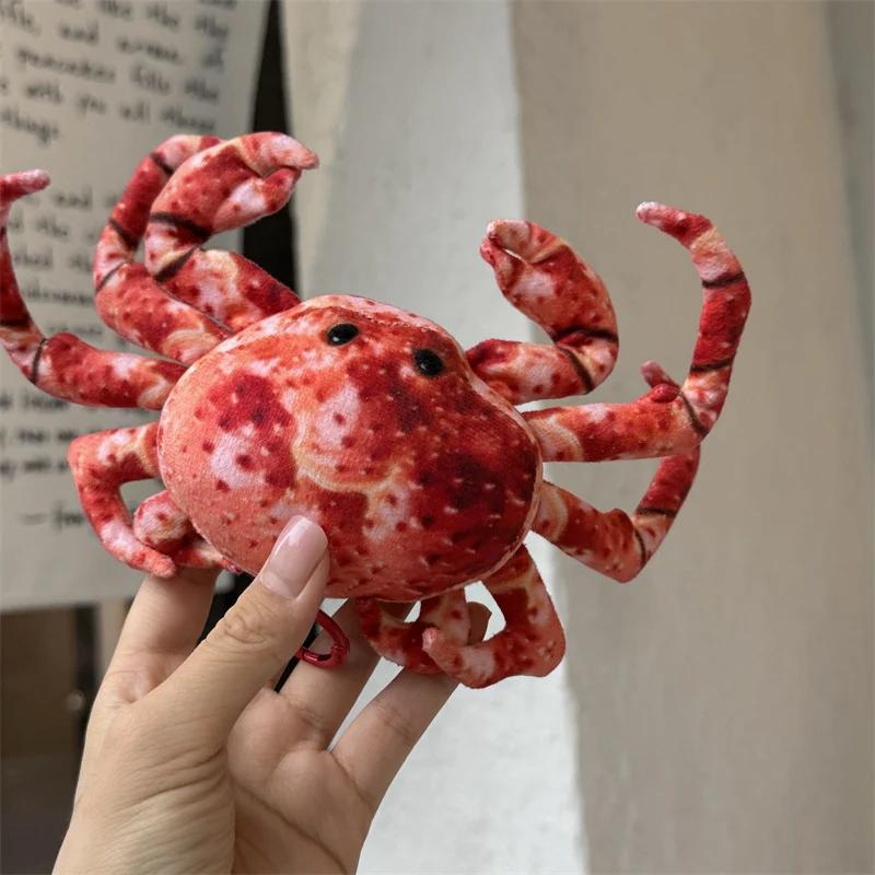 Lifelike Crab Plush Toy Soft ReaListic Crab Stuffed Pendant Doll Key Chain Bag Decoration Toys Birthday Gift Christmas Present