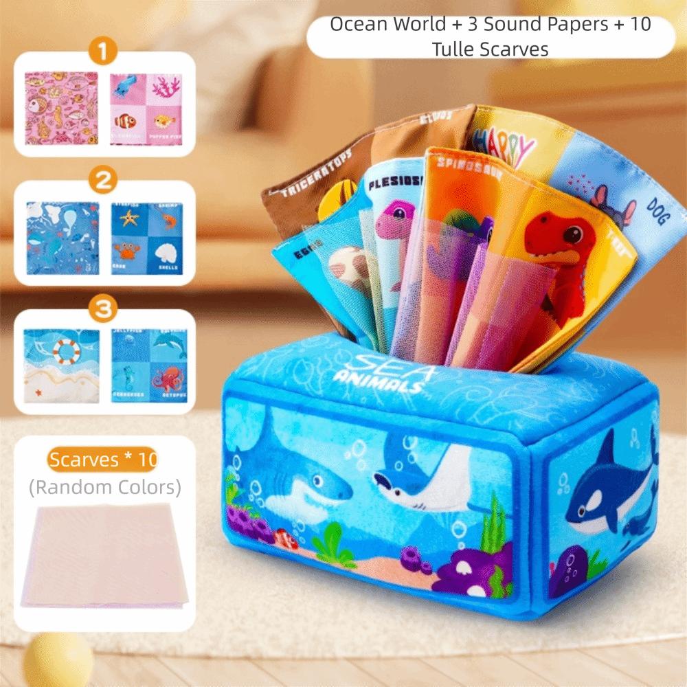 Pulling Game Baby Tissue Box Toy Education Montessori Children Cloth Toys  6-18 Month