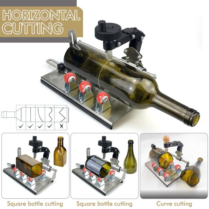 New Glass Bottle Cutter - Professional DIY Glass Cutting Tool for Square, Round Bottles and Bottlenecks with Accessories
