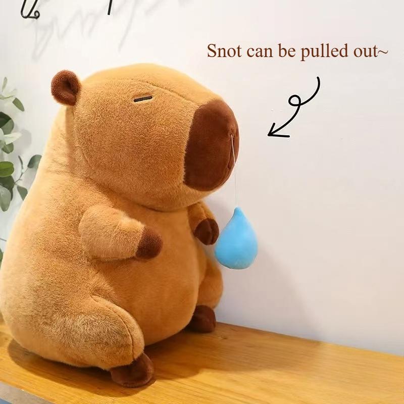 1-3pcs Big Snot Capybara Plush Toy Cute Capibara Stretch Snot Funny Fluffy Doll Kawaii Stuffed Animals Birthday Gift Home Decor