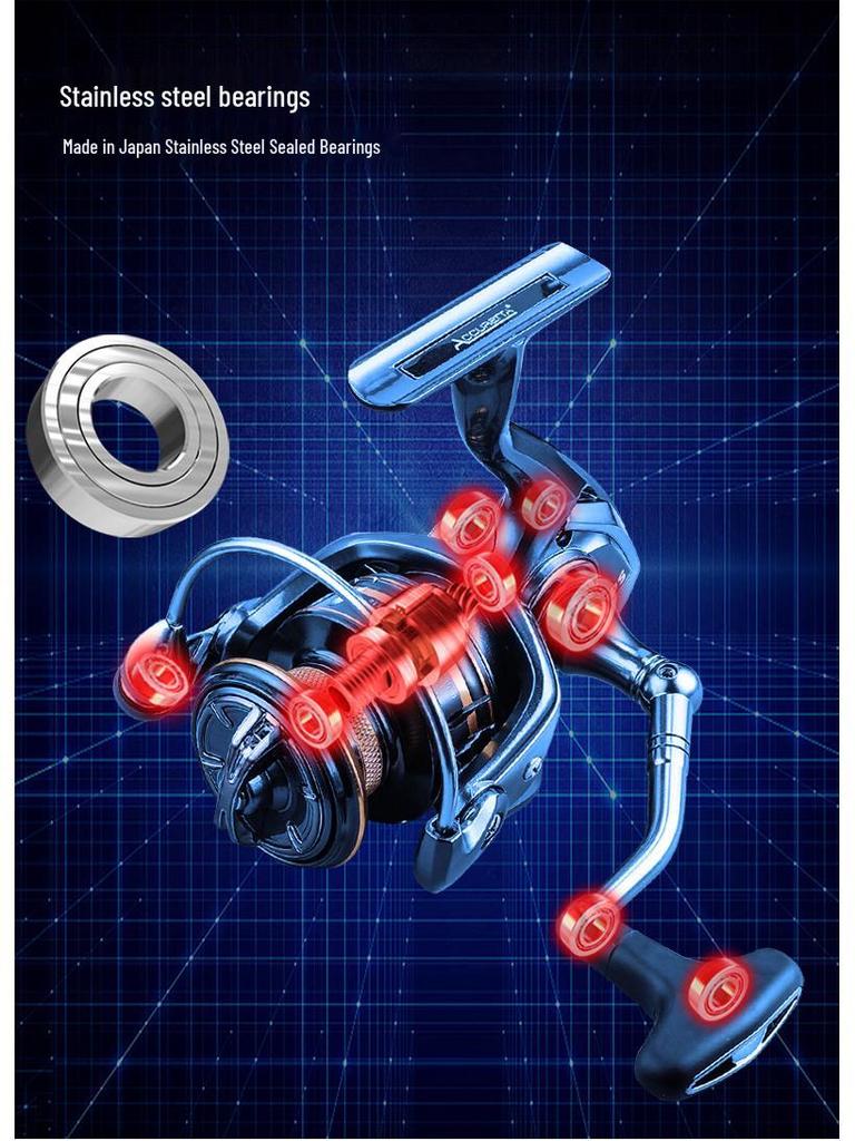 Vodotěsný celokovový rybářský naviják Bear King - 9+1 ložisek, 5.2:1 Převodový poměr, pro mořský rybolov, lov amurů bílých a bolenů.