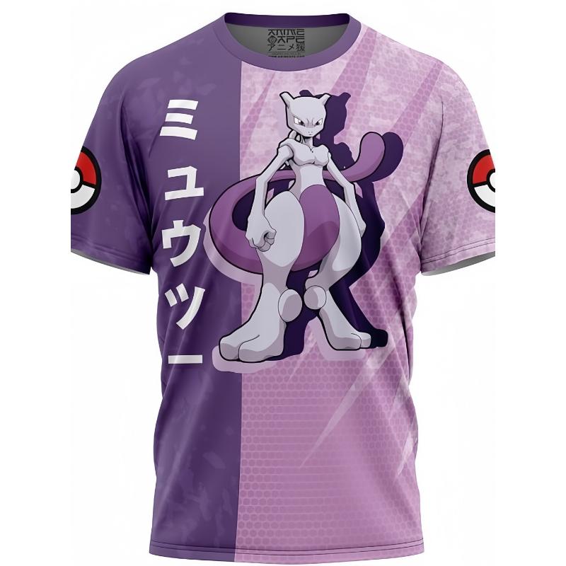 T-shirt Summertime Child Woman Man Printing Short Sleeves Japanese Anime Magical Pet Genie Pattern