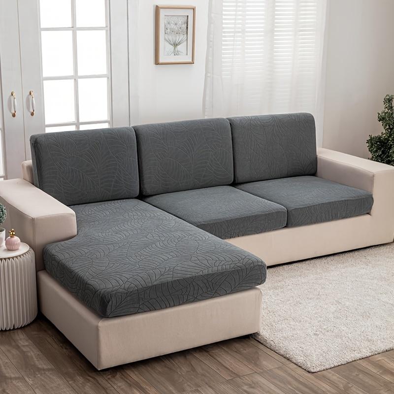 Large Leaf Jacquard Sofa Cover,  Cat Scratch Resistant, Stretchable,Durable Elastic Sofa Cover for Bedroom, Office, Living Room Home Decor
