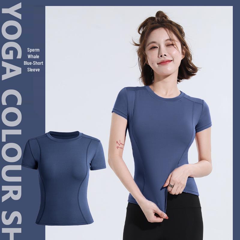 2026 Quick-Dry Spring Yoga Cropped T-Shirt: Short Sleeve Fitness Top for Badminton, Tennis, and Running