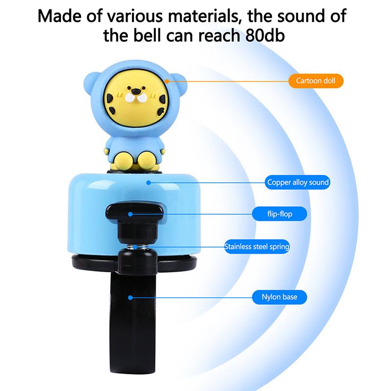 Cartoon Children'S Bicycle Bell High Sound Creative Bike Balance Mountain Car Handlebar Horn Loud Stroller Decoration Accessory