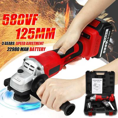 125mm 588V Bürstenloser Elektrischer Winkelschleifer Mit 1/2 Stück 22980mAh Akku Wiederaufladbares Akku-Schleifwerkzeug Für 18V Akku