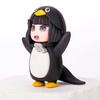 Small Penguin Doll Figurine Cute Cartoon Penguin Figure Collectible Ornament for Office Desk Car Dashboard Decor