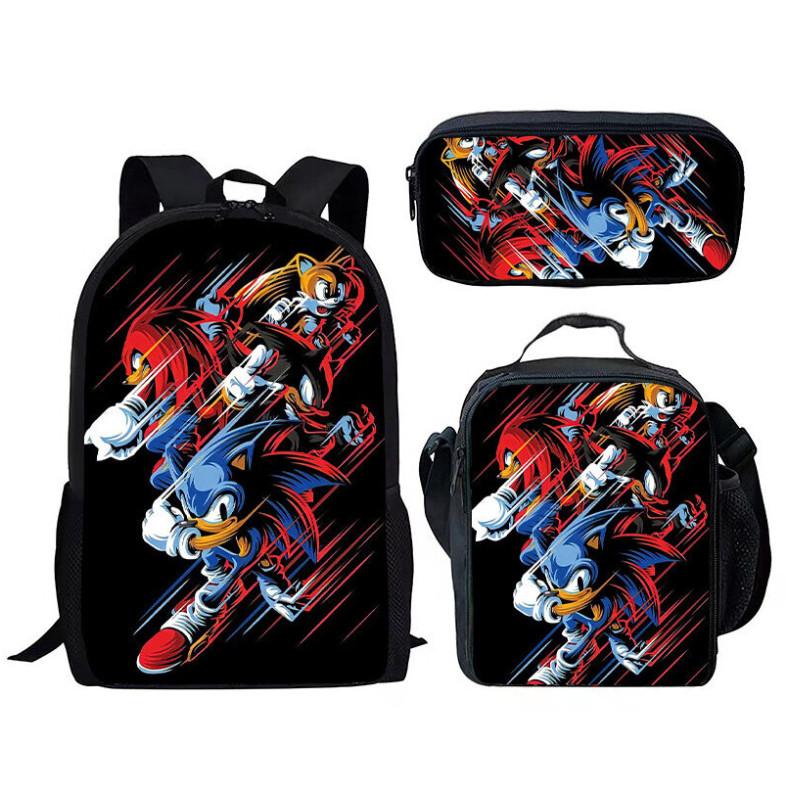 Piece 3 Pattern Schoolbag Lunch Bag Pencil Case Kids Set