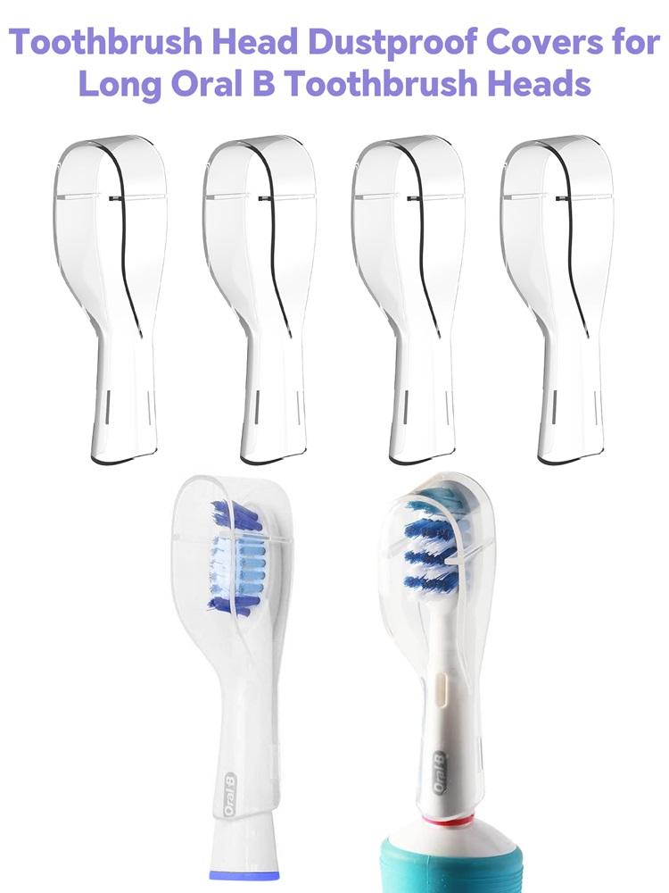 Toothbrush Heads Dustproof Covers for Oral B Long Dual-Head Electric Toothbrush, Protective Cover Cap for Oral B Long Brush Head