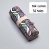 Miyuan Ethnic Style Canvas Roll-up Pencil Case - 12/24/36/48/72 Slots for Colored Pencils