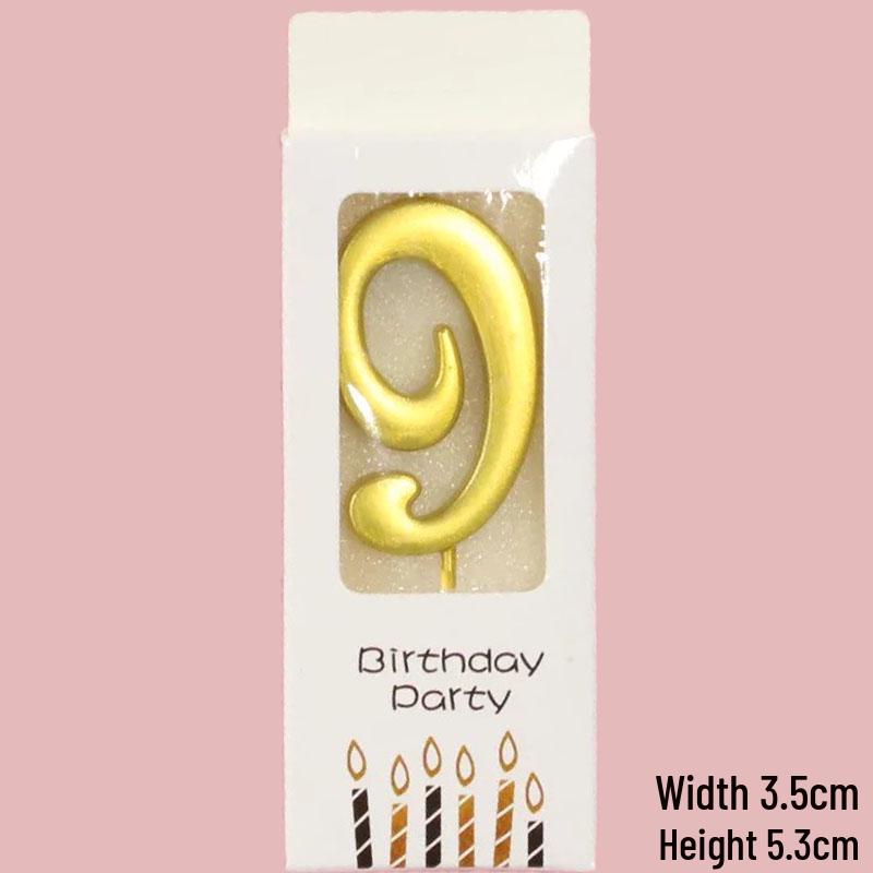 50 Gold Number Candle Cake Toppers, Individually Boxed for Kids' First Birthday
