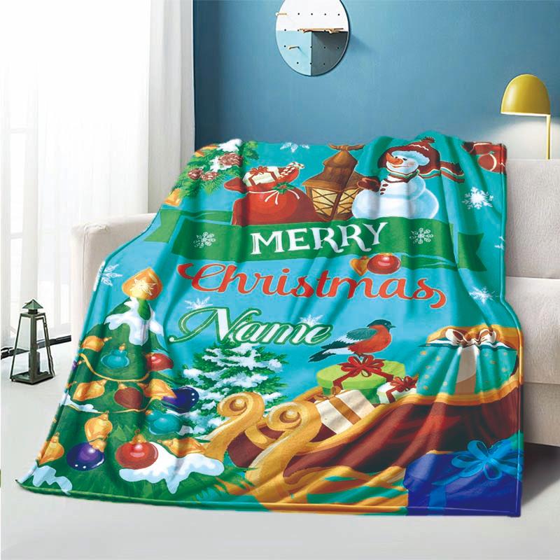 Christmas Decoration Customize Your Name Blanket Used For Chair Office Sofa Bed Camping Soft And Warm Giving Friends And Relatives Birthday Gifts