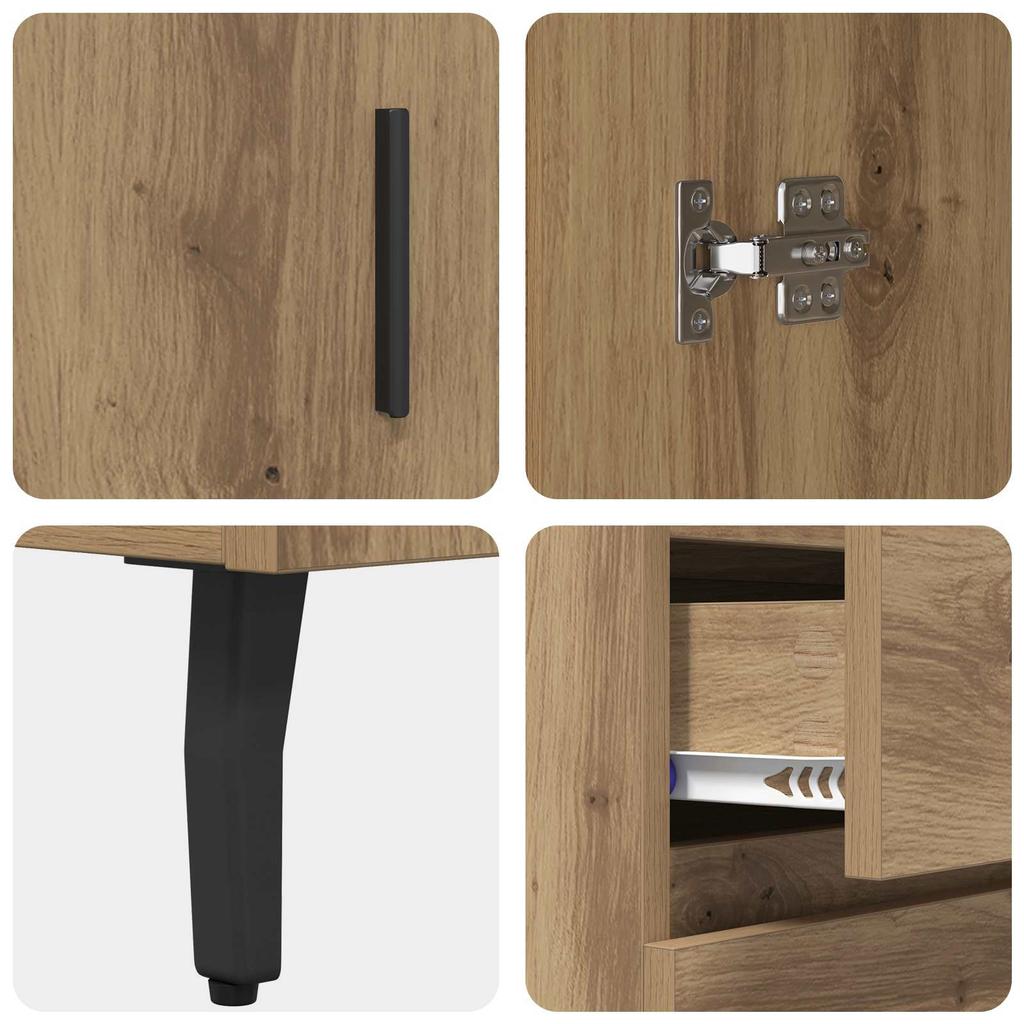 Sideboard Artisan Oak 69.5 x 34 x 90 cm Engineered Wood and Iron