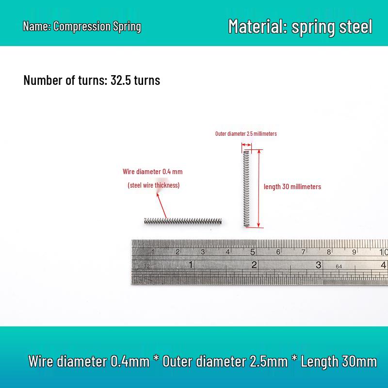 Small Mechanical Compression Spring: 0.4mm Wire, 2-8mm Outer Diameter