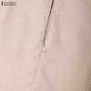 ZANZEA Women Casual Splice Doll Collar Loose Long Sleeve Elegant Dress