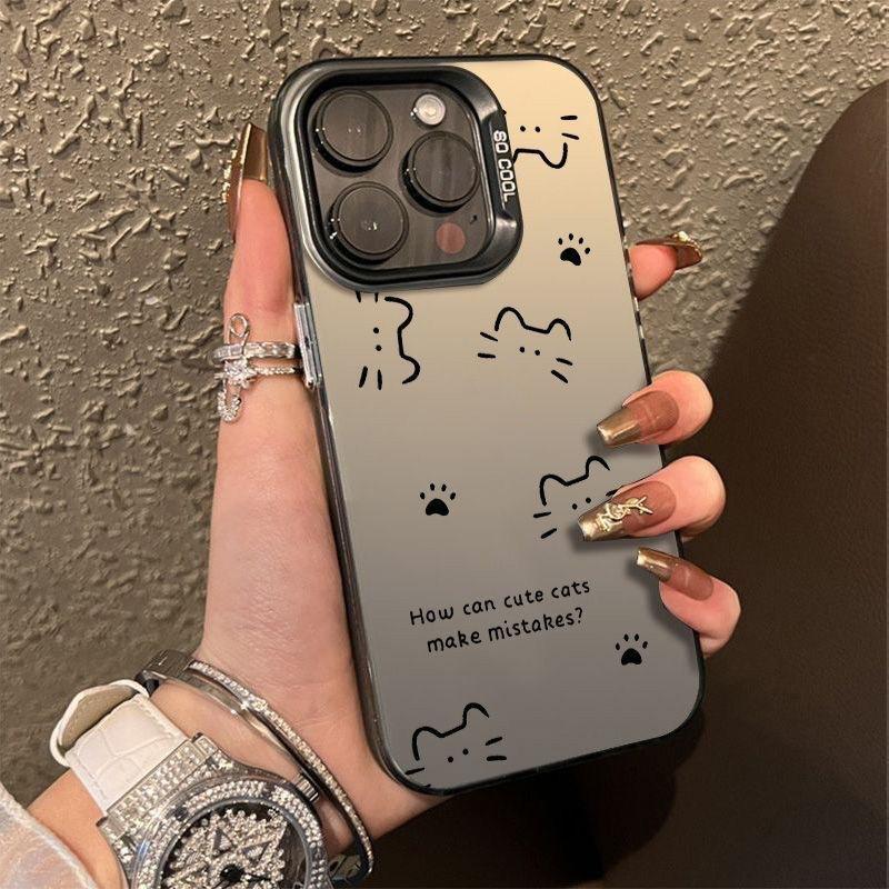 Cute Cat Symbol Phone Case For iPhone 16 e 15 14 13 12 11 Pro Max Plus Mini X XS XR SE 2020 2022