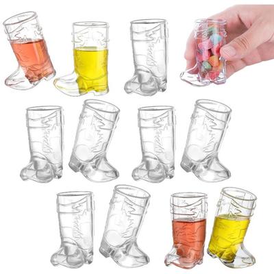5 pezzi bicchieri da vino stivali da cowboy tema western festa bicchieri in plastica dura mini compatto divertente festa di compleanno tazze