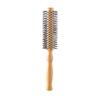 Professional Curly Hair Comb - Red-Brown Nylon Teeth, Original Wood Roller, Round Head for Inward Curls
