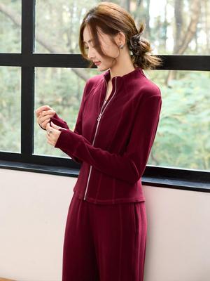 2025 Autumn Women's Deconstructed Slimming Jacket & Wide-Leg Pants Set