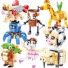 Cervello Marcio Italiano Tung Tung Tung Sahur Animali Set di Blocchi da Costruzione Tralalelo Tralala SharkBlock Mattoncini Giocattolo Regalo Presente per Bambini Bambini Bambini