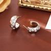 Elegant Gold-Plated C-Shaped Stud Earrings – Stylish & Sparkling for Everyday Wear, Crafted for Unique Personalities