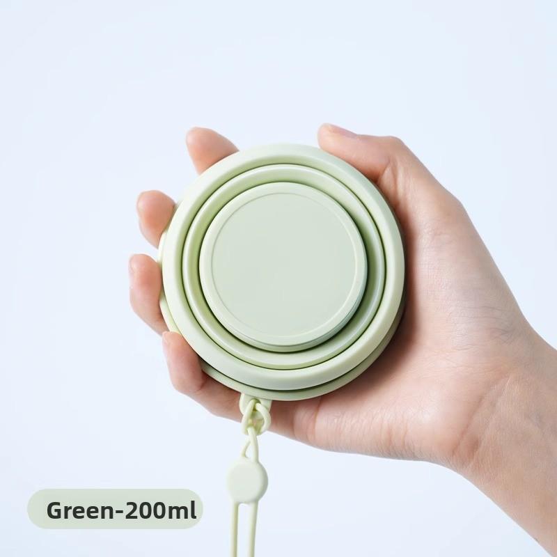Portable folding water cup, portable collapsible mouthwash cup, travel outdoor camping cup, food-grade folding toothbrush cup 101-200ml зелёный