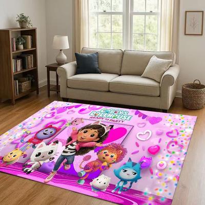 Cute Gabby’s Cartoon Girl Living Room Non-Slip Soft Rug for Bedrooms, Playrooms and Sofas, Interior Decor Doormat