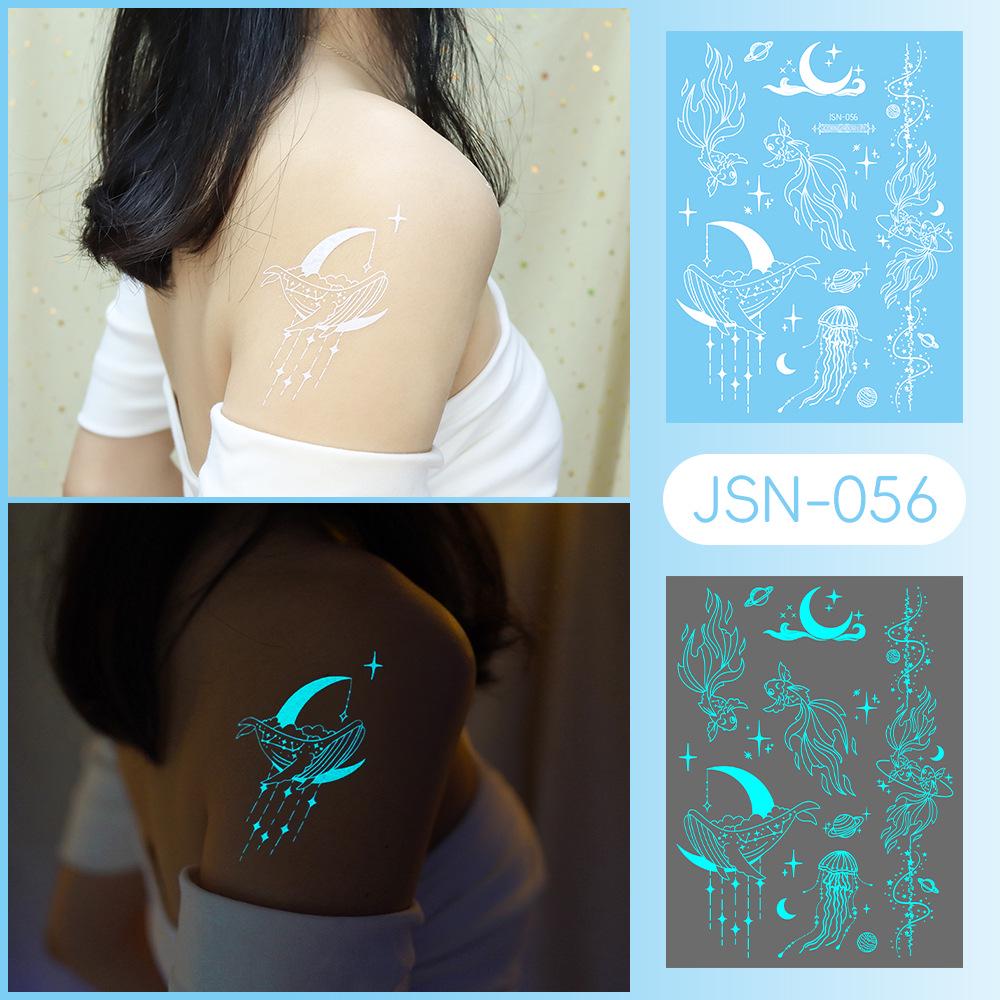 Adesivi Tatuaggio Ricaron 2024 Henné Luminoso & Farfalla Bianca per Viso & Braccio