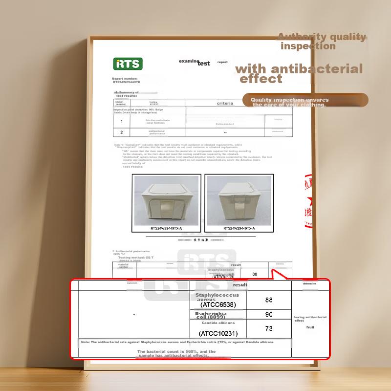 Bangnimeijia Tianshan Cotton And Linen Antibacterial Clothing Storage Box, Foldable Wardrobe Organizer for Clothes And Quilts, Misty Gray, 100L