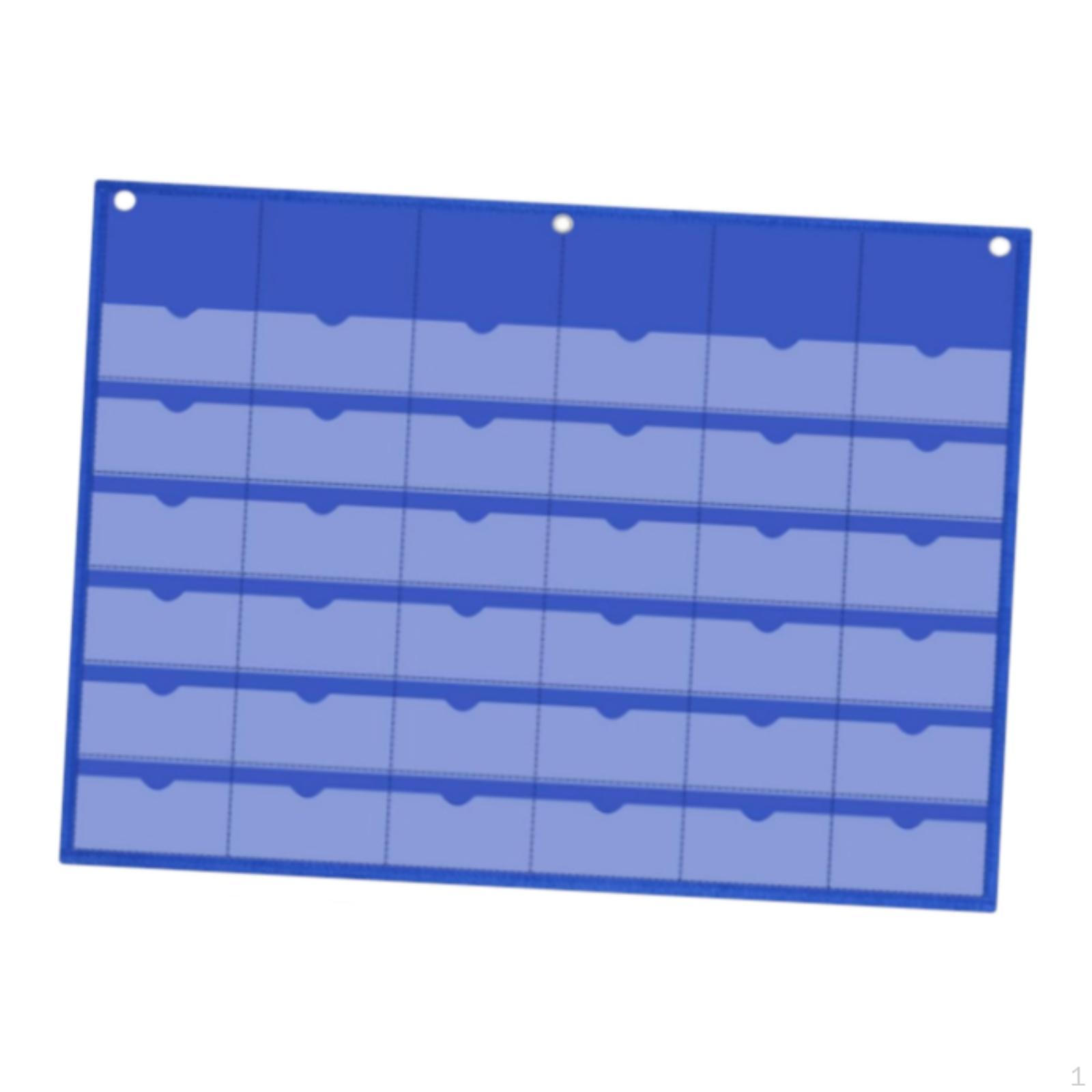 

Настенный карманный органайзер с 36 карманами для карточек, из ткани Оксфорд, с держателем для калькулятора, органайзер для хранения для класса синий