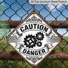 2D Flat - Design Featuring a Dangerous Gear Theme, Industrial-Style Decorative Gift Is Perfect for Mechanical Enthusiasts, Vintage Metal Sign
