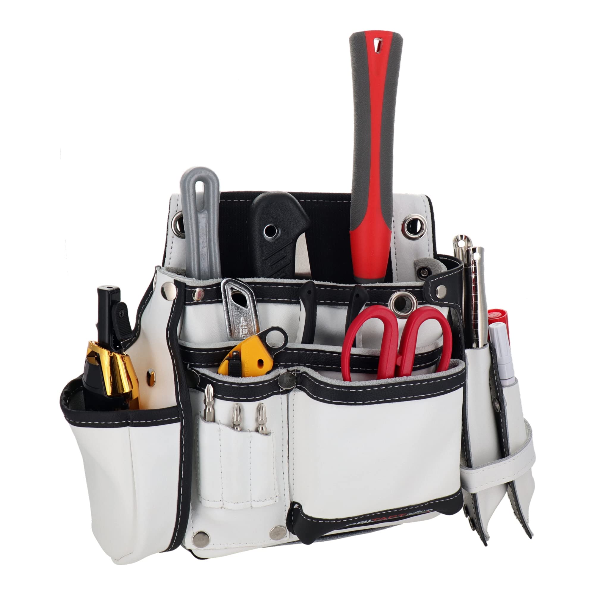 

Sankyo Corporation DBLTACT Genuine Leather Superior Nail Bag, 2-Tier with Side Case, White, DTL-99-WH