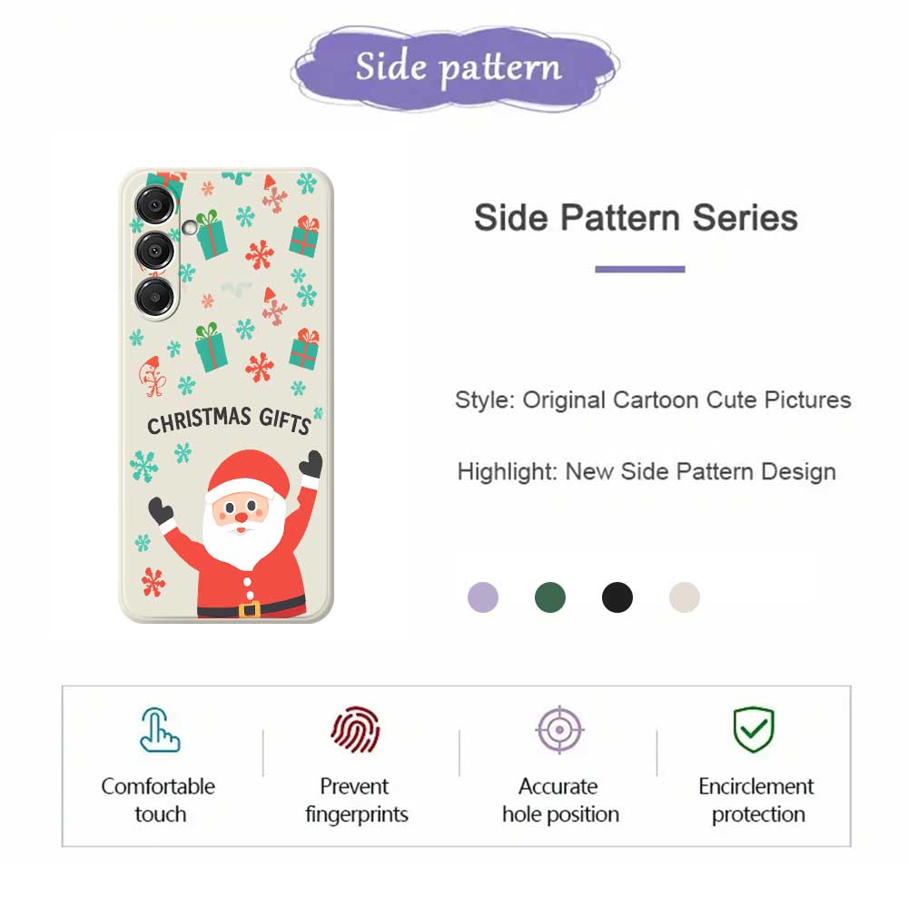 For Samsung Galaxy A16 5G/4G Case Christmas Gifts Pattern Printing Straight Edge TPU Phone Back Cover