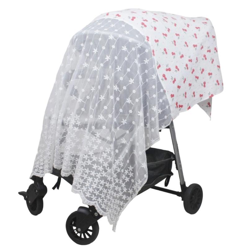 Breathable Mesh Baby Strollers Cover Sunshade Canopy Multipurpose Insect Proof Sunshade Blanket for Outdoor Use