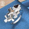 925 Sterling Silber Blumen Ring Schmuck