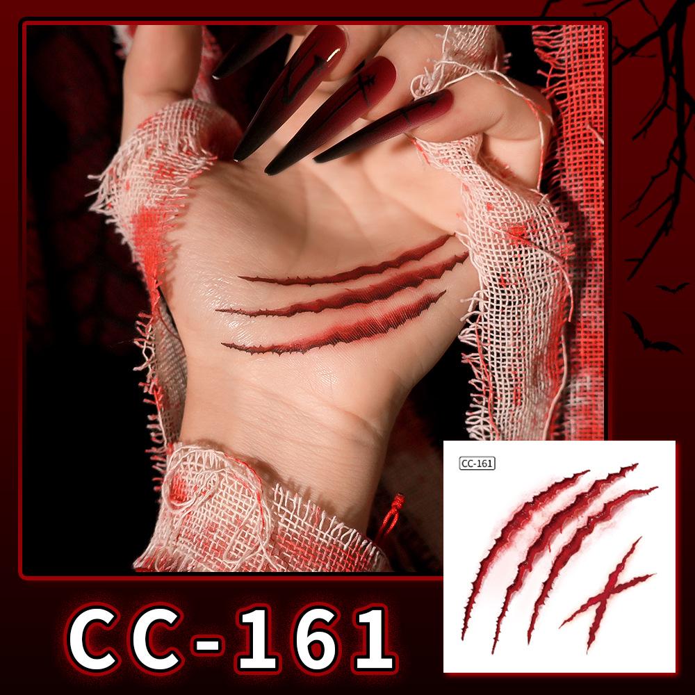 Nuovi Tatuaggi Impermeabili di Halloween Horror Cicatrice Faccia - Adesivi Trucco Opachi per Feste Festival