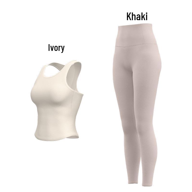 

Women s Summer Peach Yoga One-Piece: Anti-Exposure, Non-Ride-Up, Round Neck Sports Set XL