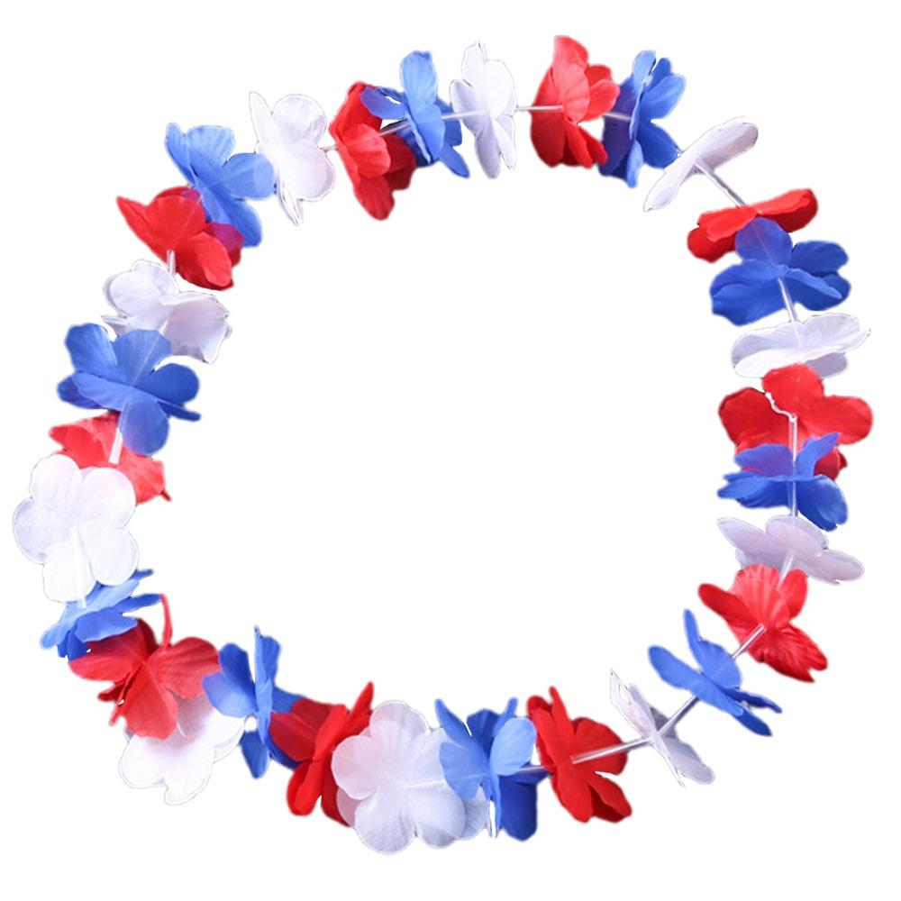 

10PCS Beach Flower Wreath Necklace Multicolor Leis Wreath Hawai Floral Garland Celebration 3