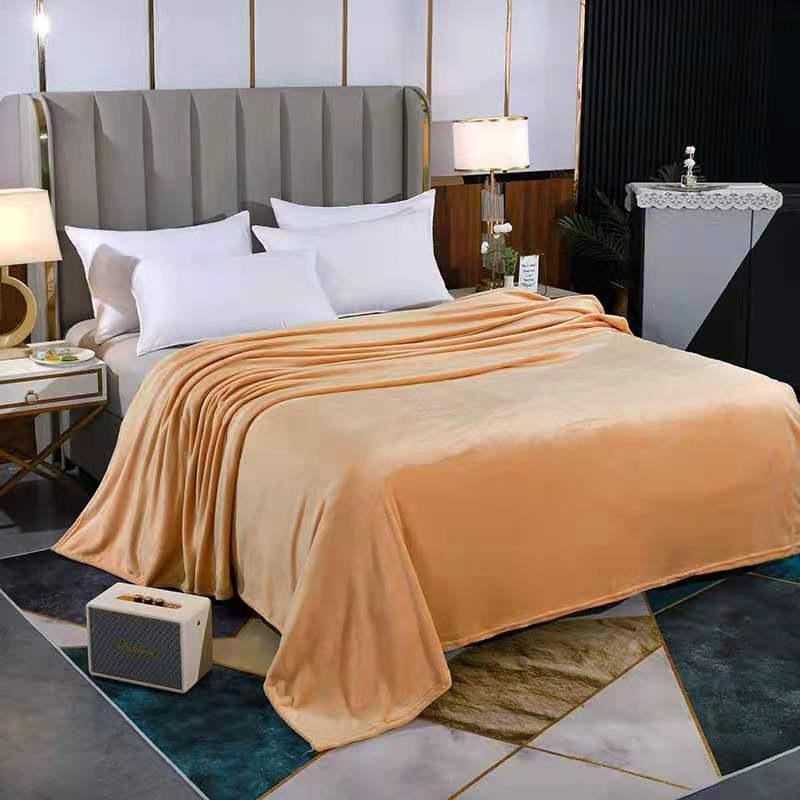 Solid Color Flannel Coral Fleece Blanket - Suitable for Air Conditioning, Naps, Gifts, Sofa Throws.