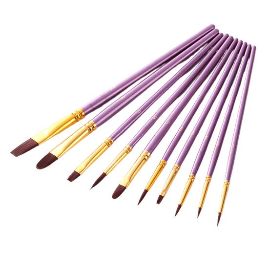 

10Pcs/Set Round Pointed Tip Detail Paint Nylon Hair Acrylic Painting Brushes