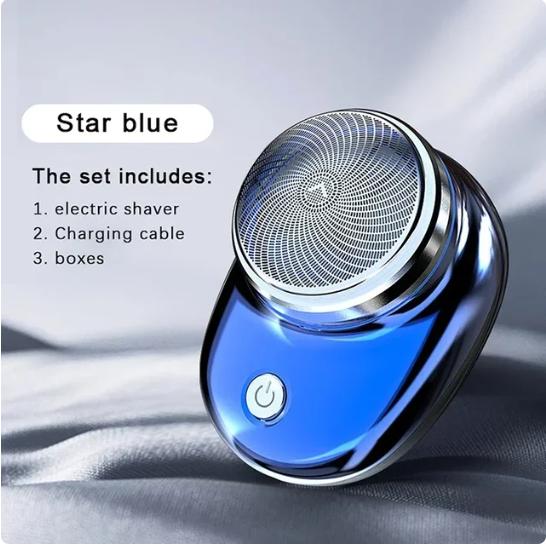 

Мини-электрическая дорожная бритва, карманная портативная мужская электрическая водостойкая бритва для лица, USB, быстрая зарядка, небольшой триммер для волос синий