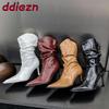 Fashion Female Thin Heels Ladies Ankle Modern Boots Shoes Fashion Pointed Toe Women Chelsea Short Boots Slip On Shoes Pumps  Lady
