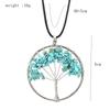 Hand-Wound Natural Gravel Crystal Tree Of Life, Natural Stone Fortune Tree Colorful Necklace N85