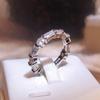 Simple Elegant Interwoven Geometric White Zircon Ring Wedding Ring Party Birthday Engagement Jewelry Gift Women's Fashion Jewelry