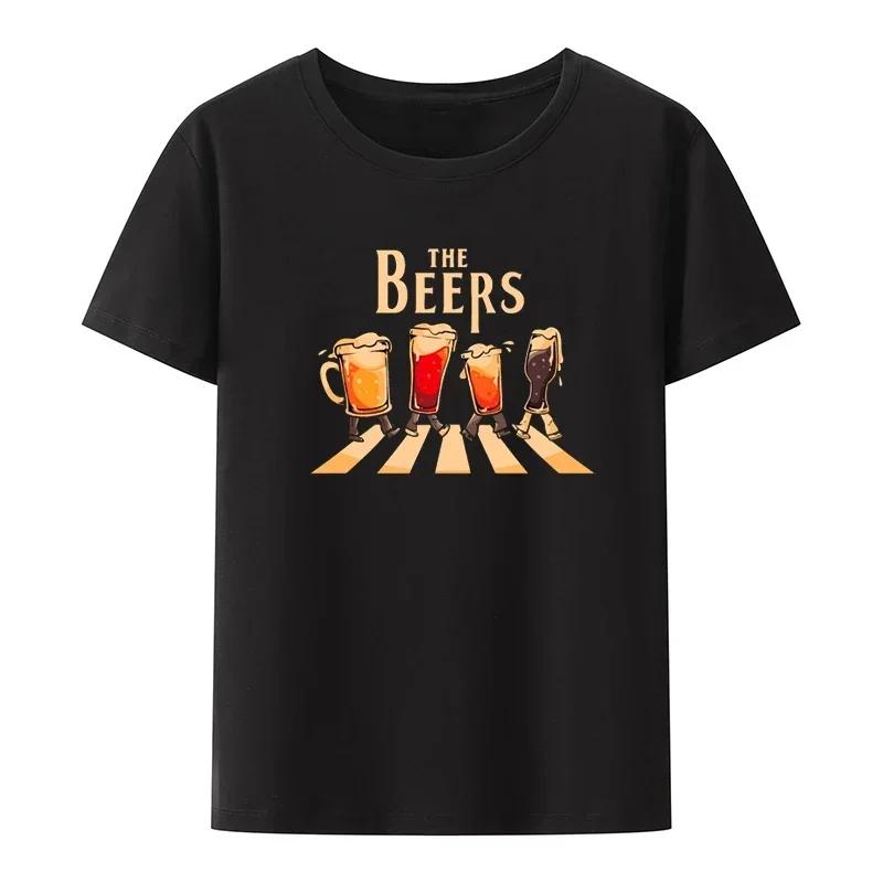 The Beers Graphic Printed Funny Tee T Shirt for Women Clothing Comfortable Breathable Camisetas Camisa Loose Novelty Cool