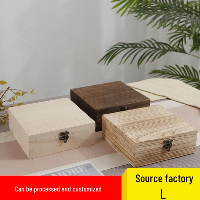 

Ретро-шкатулка из древесины павловнии с откидной крышкой Natural Wood Color